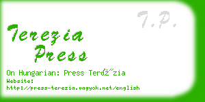 terezia press business card